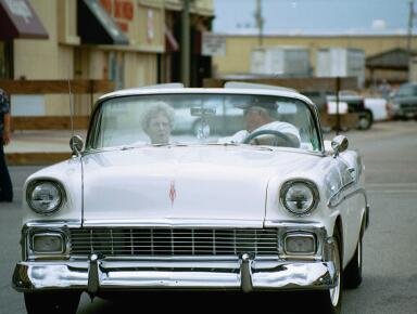 Tulsa's Pete Sheneman brought his'56 convertible.