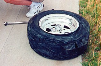 The tire that caused the damage
